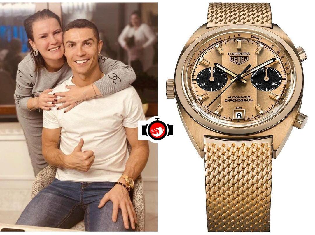footballer Cristiano Ronaldo spotted wearing a Tag Heuer 1158CH