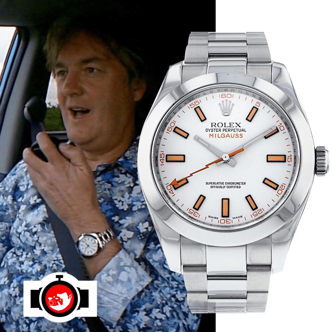 television presenter James May spotted wearing a Rolex 116400