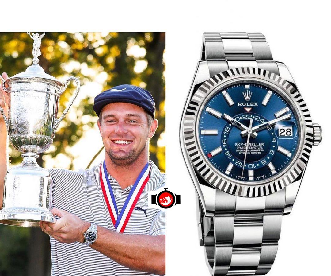 Bryson DeChambeau's Love for Luxury Watches: The Stainless Steel Rolex Skydweller With a Blue Dial