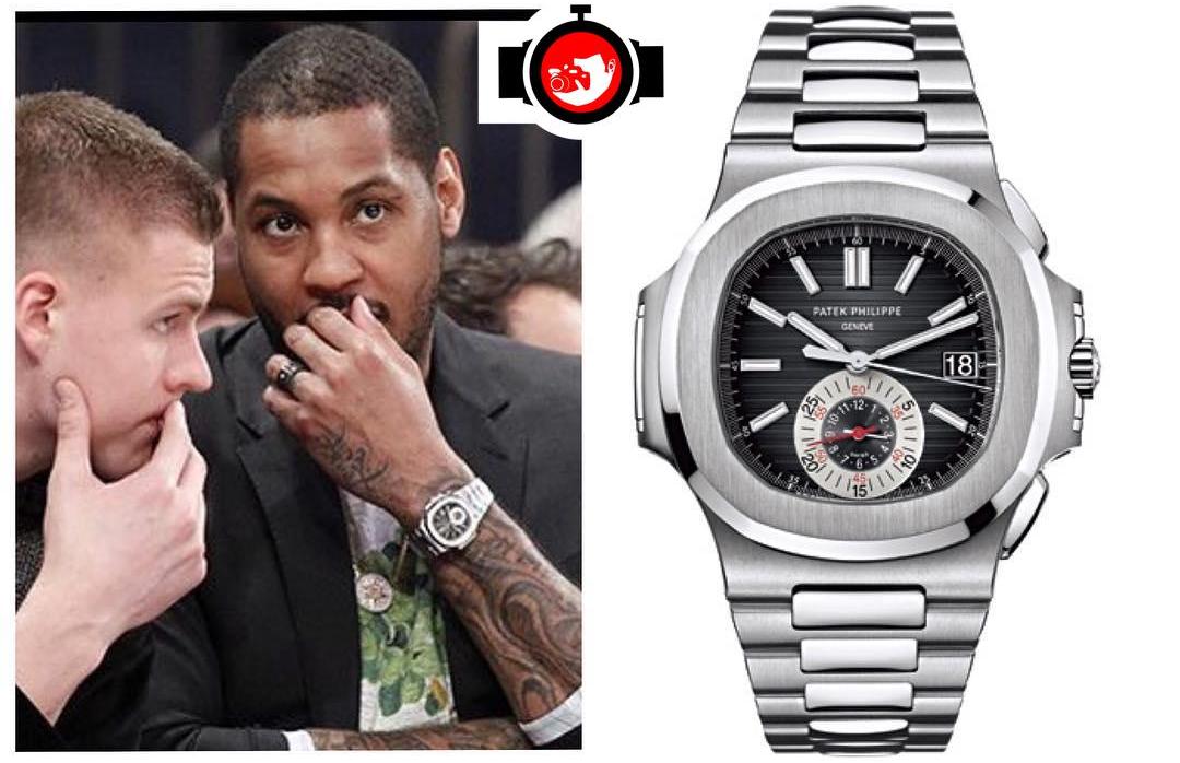 basketball player Carmelo Anthony spotted wearing a Patek Philippe 5980/1A-014