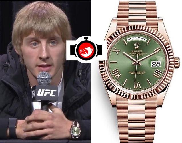 mixed martial artist Paddy The Baddy Pimblett spotted wearing a Rolex 228235