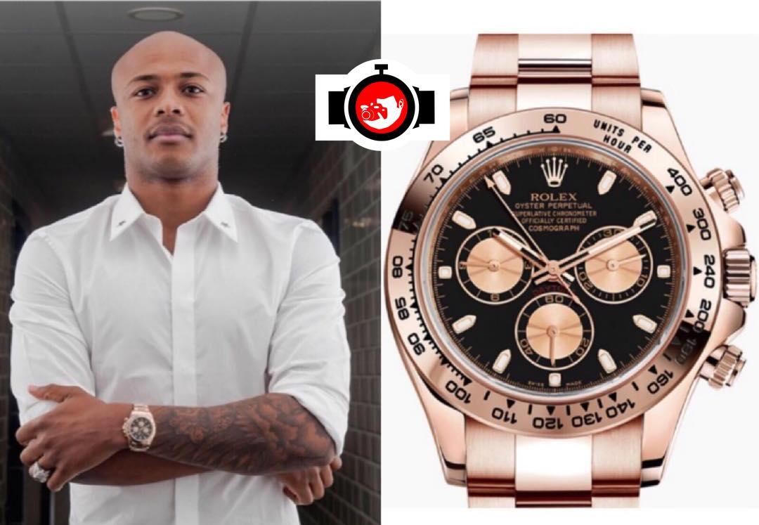 footballer Andre Ayew spotted wearing a Rolex 116505