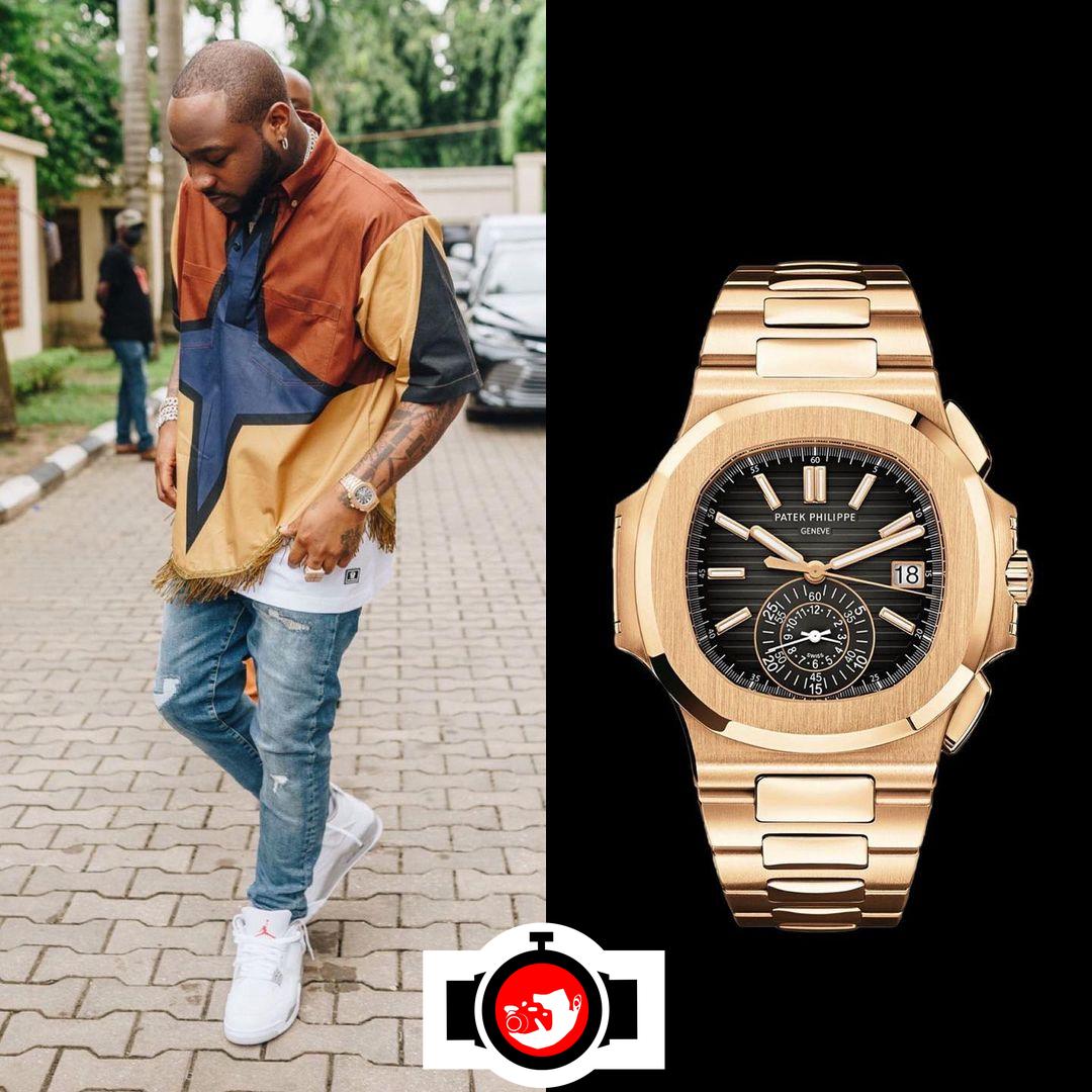 singer Davido spotted wearing a Patek Philippe 5980/1R