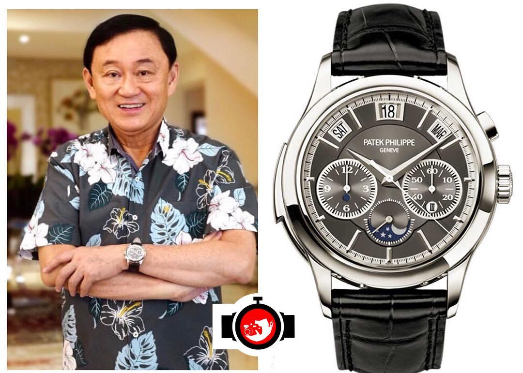 politician Thaksin Shinawatra spotted wearing a Patek Philippe 5208P