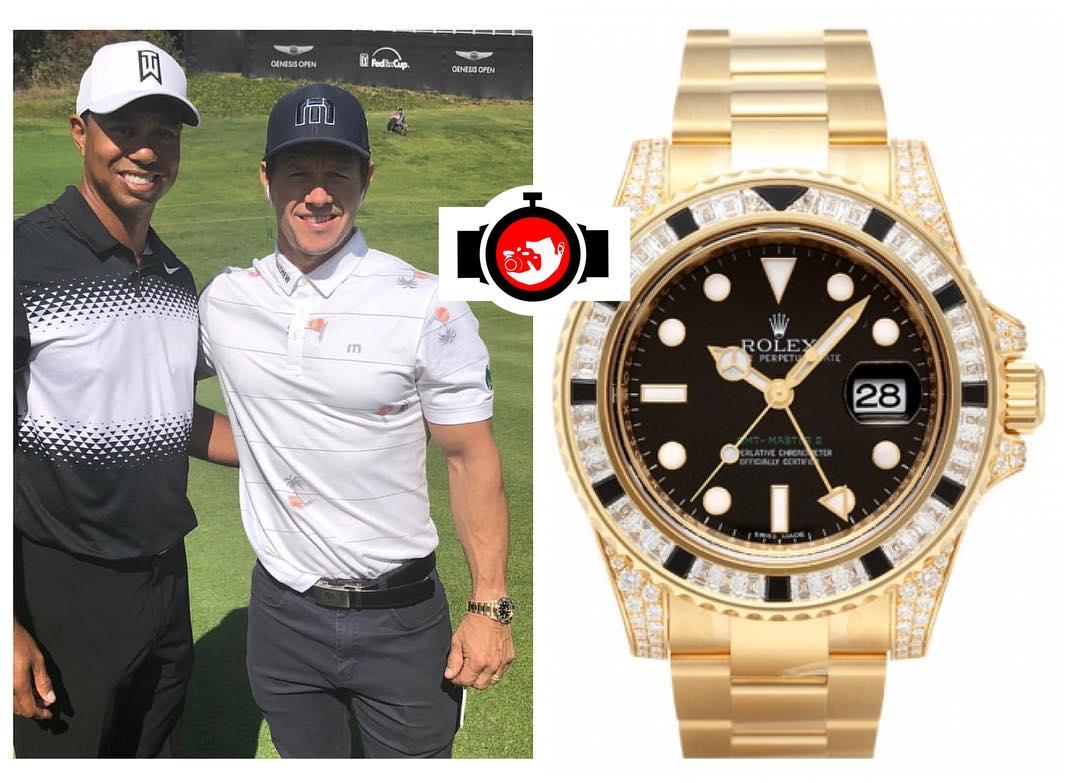 The Bling on Mark Wahlberg's Wrist: His Luxurious 18KT Yellow Gold Rolex GMT with a Diamond and Sapphire Bezel