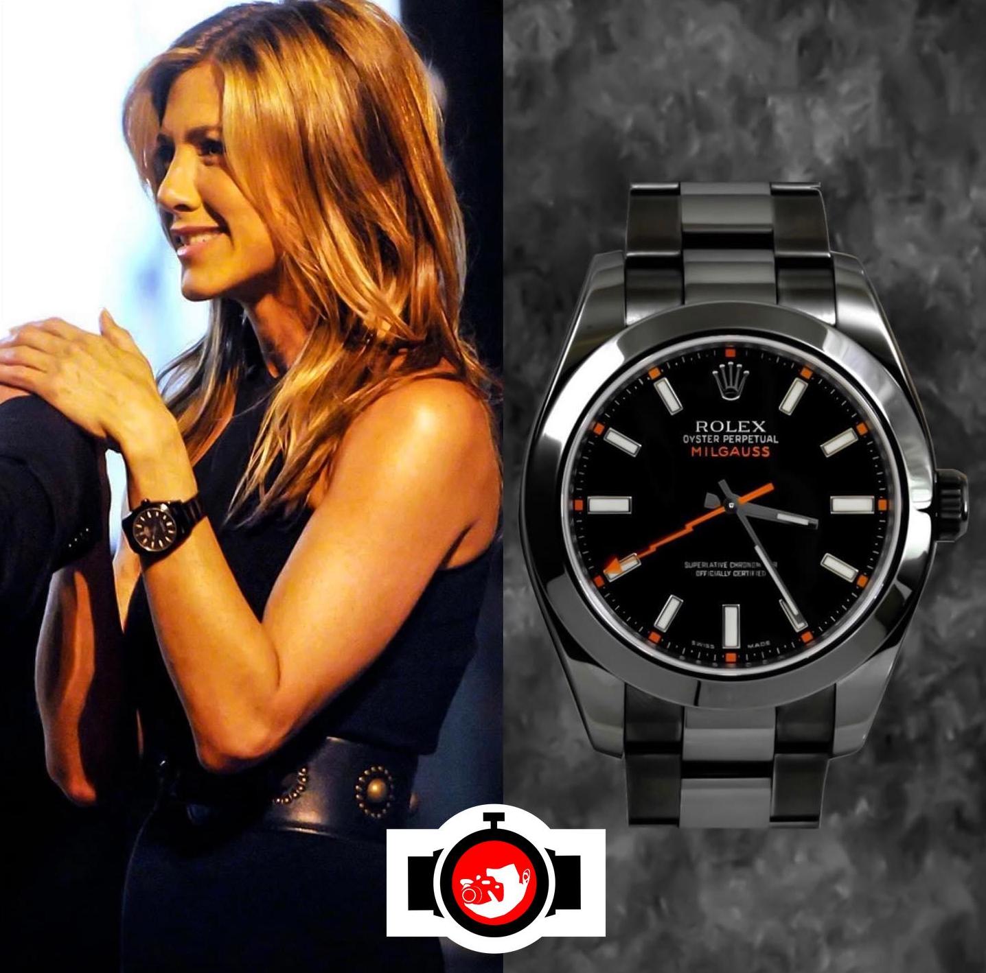 actor Jennifer Aniston spotted wearing a Rolex 116400