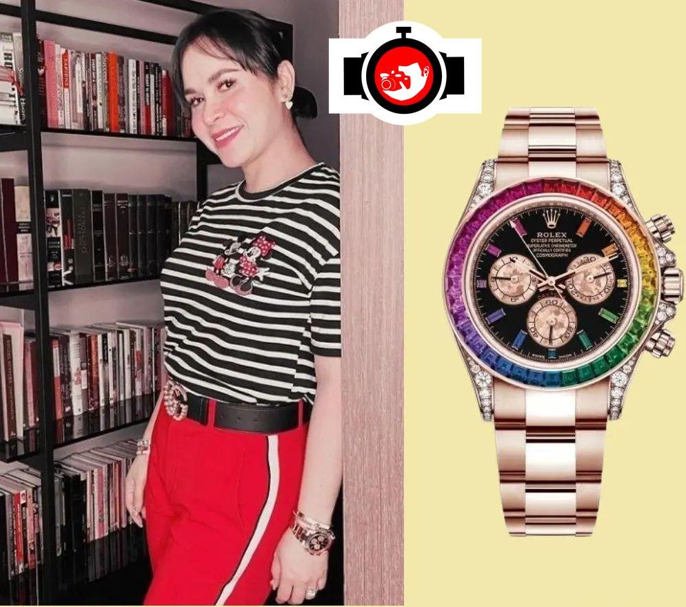 politician Jinkee Pacquiao spotted wearing a Rolex 116595RBOW
