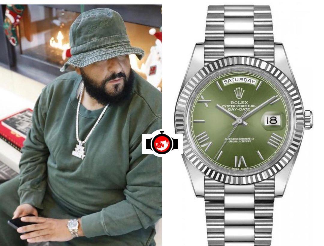 musician DJ Khaled spotted wearing a Rolex 228239