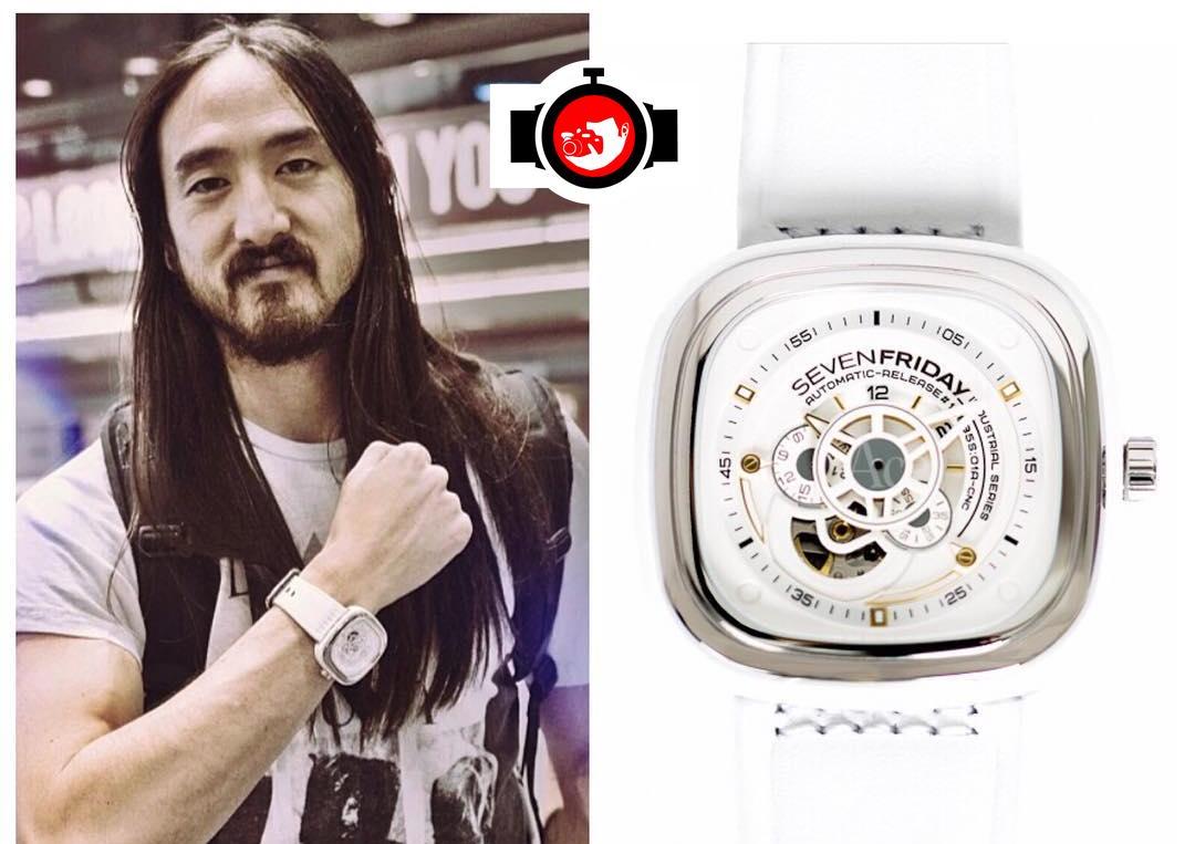 musician Steve Aoki spotted wearing a Sevenfriday P1/02