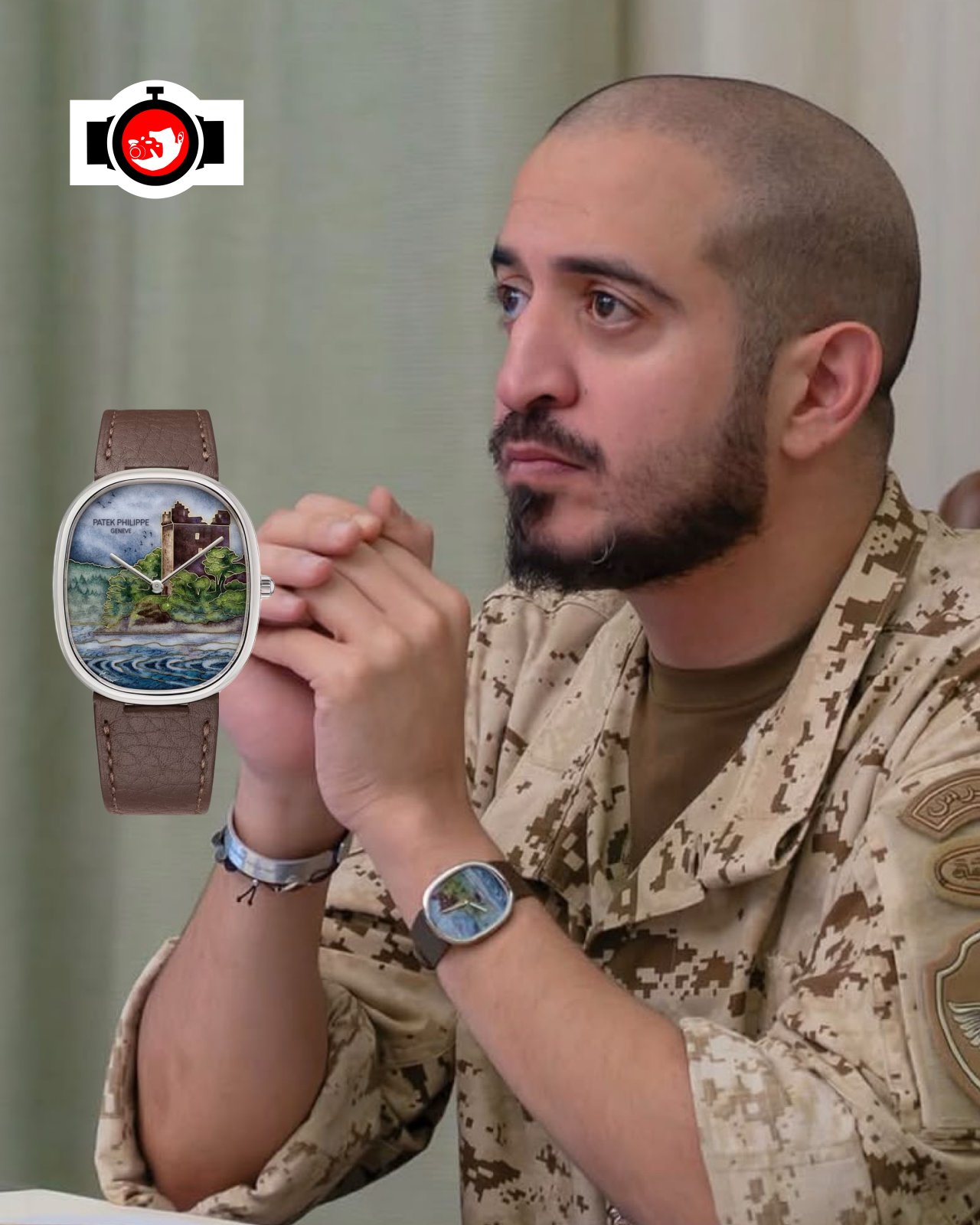 politician Khalifa Bin Hamad spotted wearing a Patek Philippe 5728/50G-042