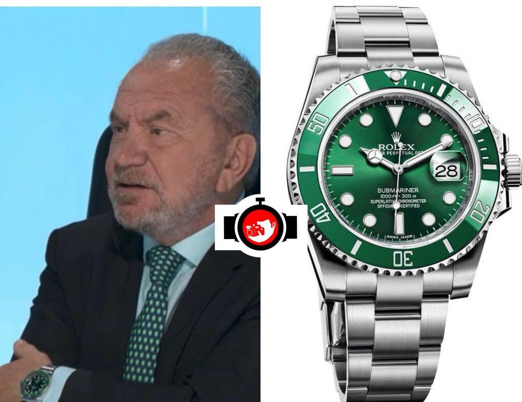 business man Alan Sugar spotted wearing a Rolex 116610LV