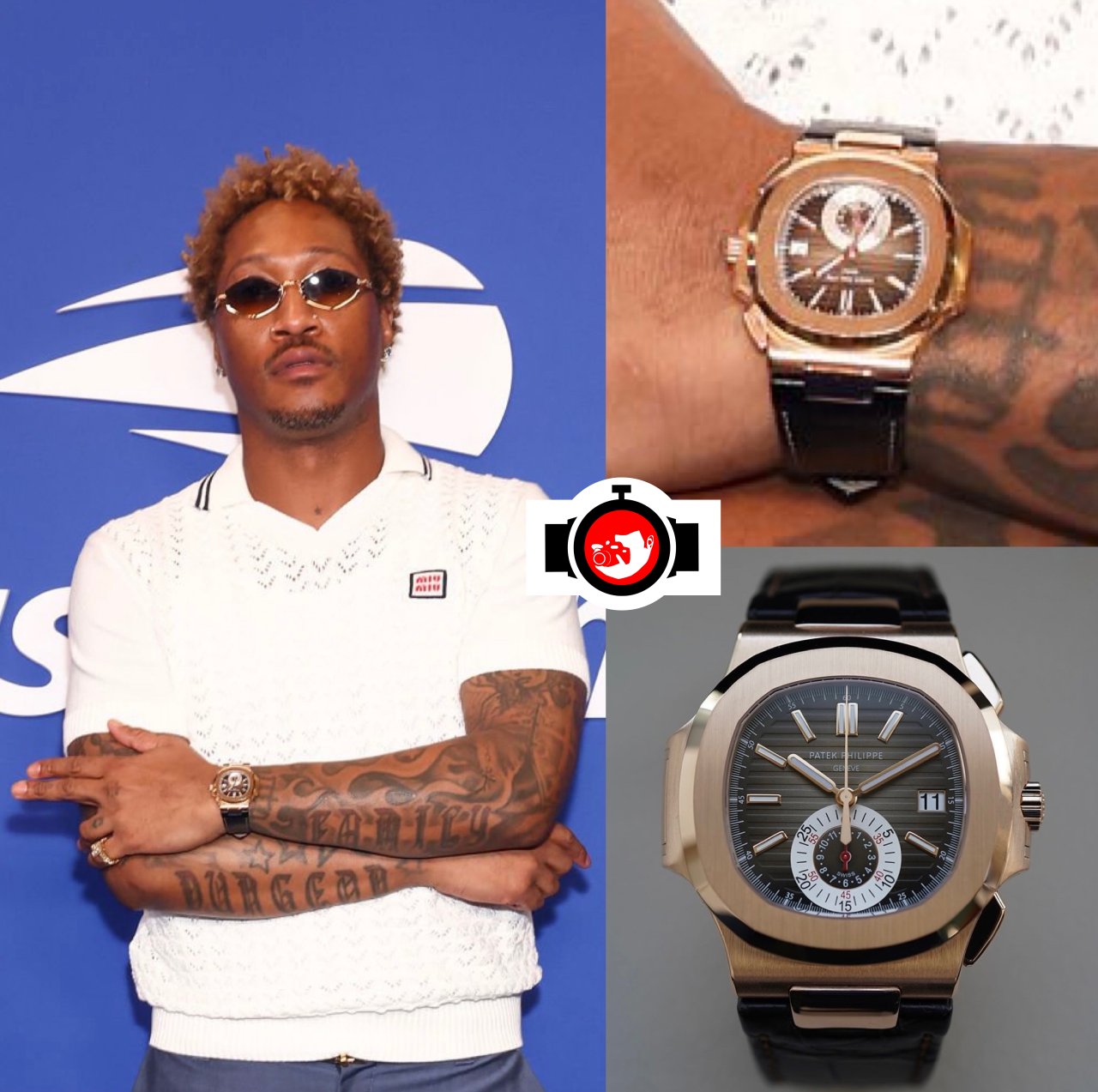 rapper Future spotted wearing a Patek Philippe 5980R-001