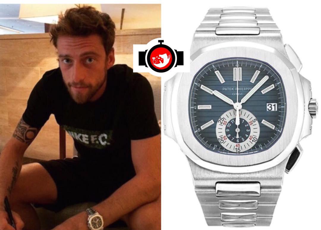 footballer Claudio Marchisio spotted wearing a Patek Philippe 5980/1