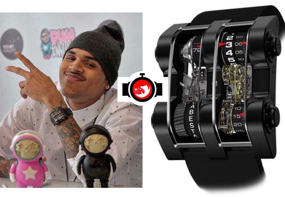 singer Chris Brown spotted wearing a Cabestan 