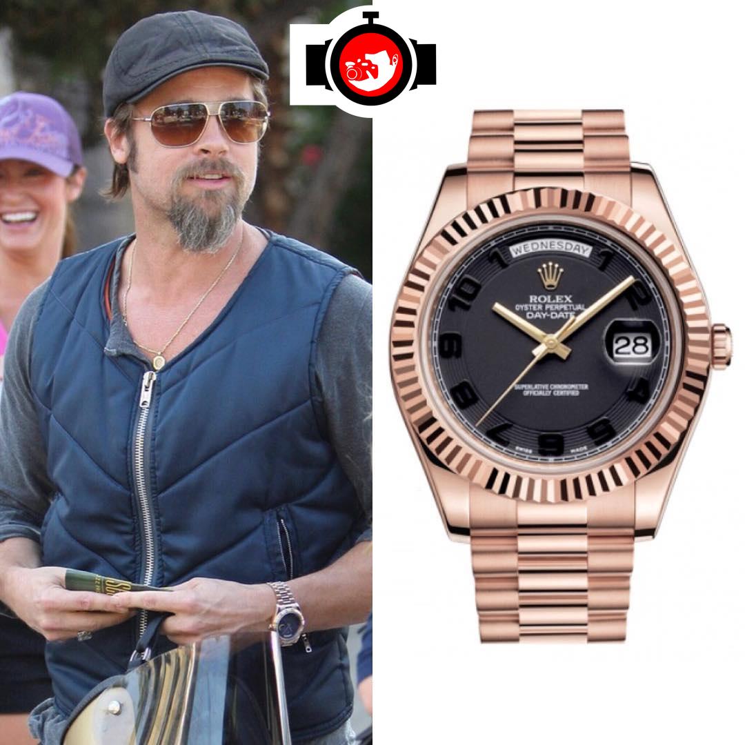 actor Brad Pitt spotted wearing a Rolex 