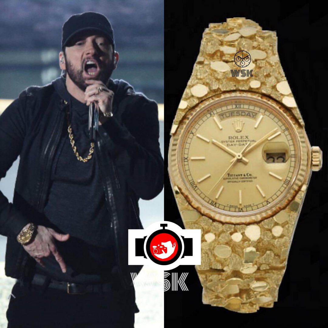 rapper Eminem spotted wearing a Rolex 
