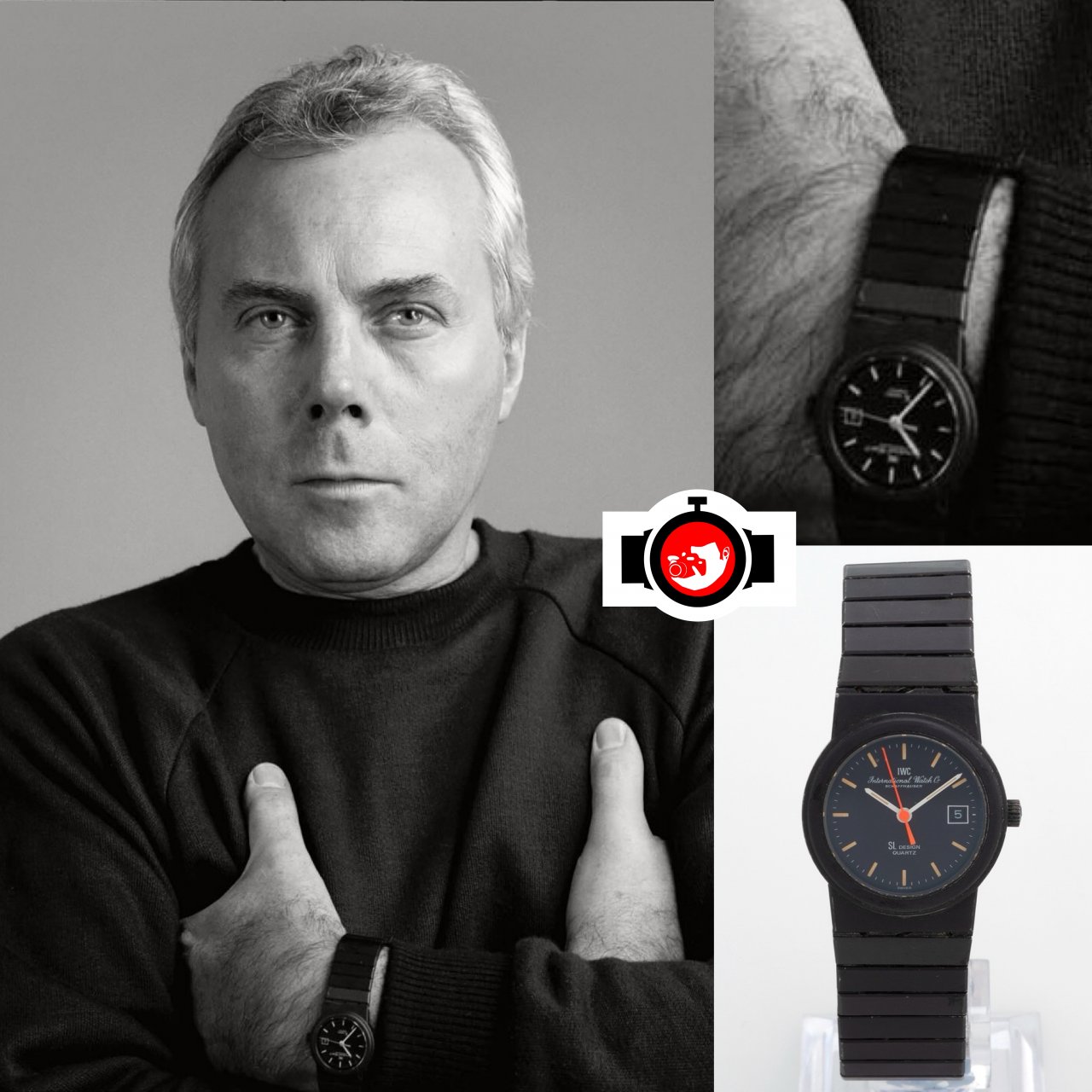 designer Giorgio Armani spotted wearing a IWC IW4507