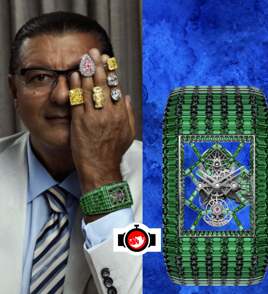 entrepreneur Jacob Arabo spotted wearing a Jacob & Co Billionaire III Emeralds