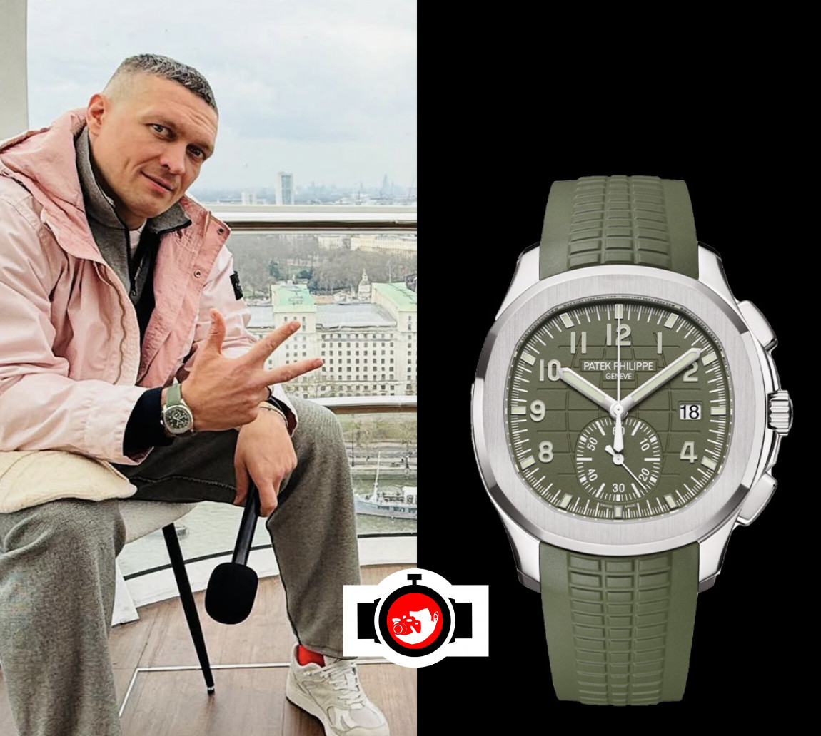 professional boxer Oleksandr Usyk spotted wearing a Patek Philippe 5968G-010
