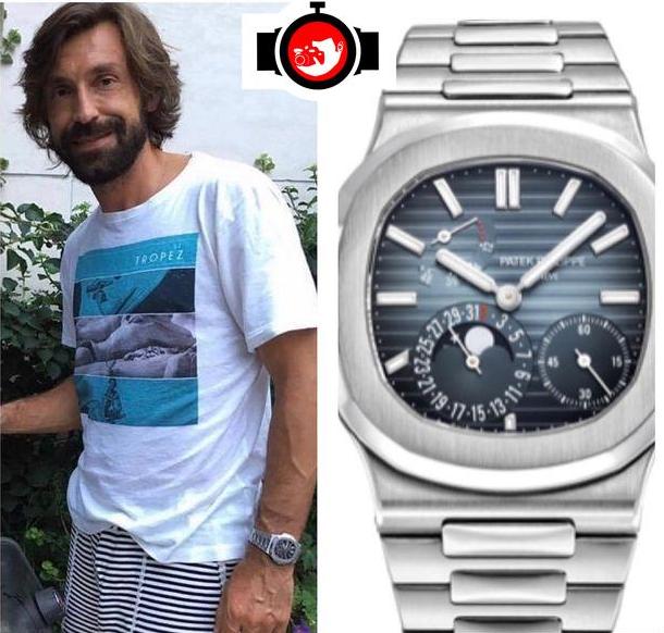 football manager Andrea Pirlo spotted wearing a Patek Philippe 5712