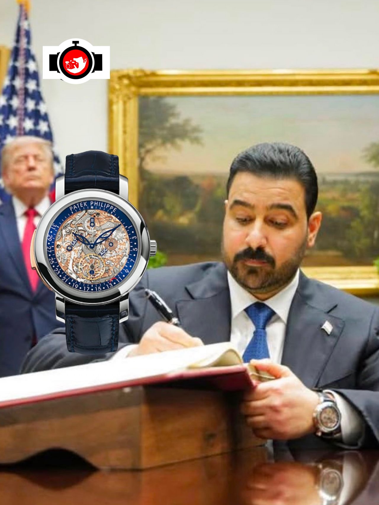 politician Ali Falih Al-Zaydi spotted wearing a Patek Philippe 5104P