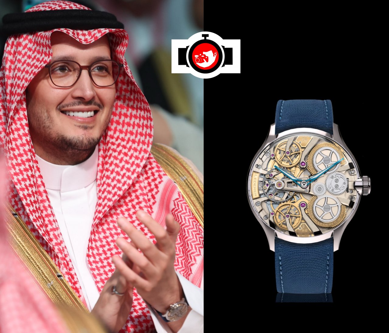 royal Prince Ahmed bin Fahd bin Salman bin Abdulaziz Al Saud spotted wearing a Lederer Inverto Titanium