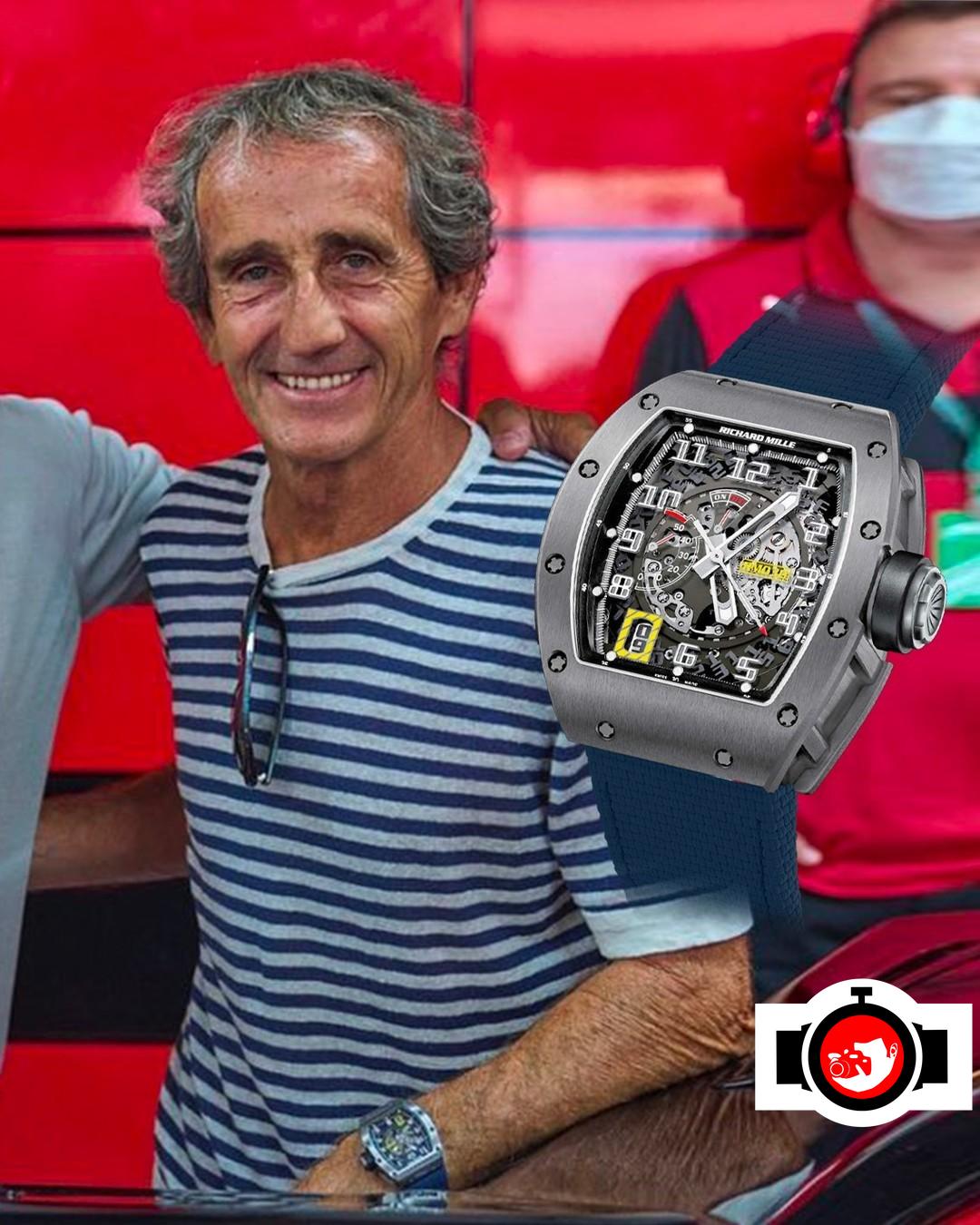 pilot Alain Prost spotted wearing a Richard Mille RM30