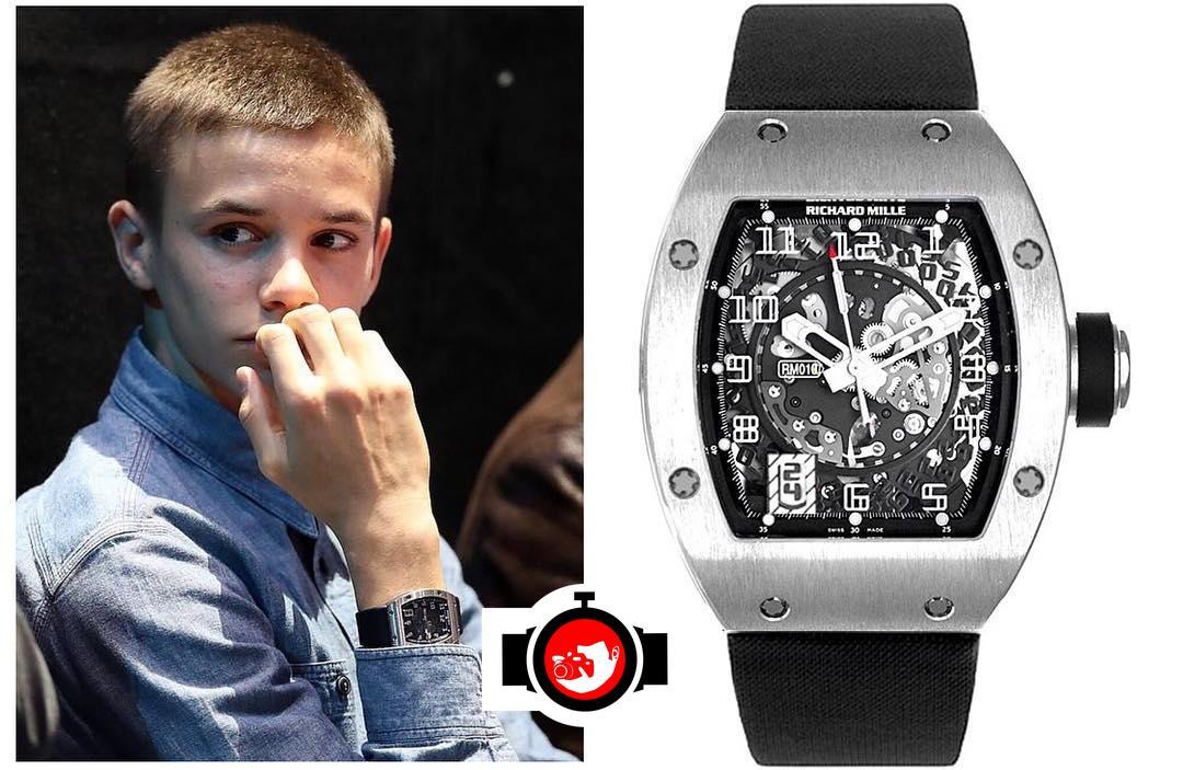 model Romeo Beckham spotted wearing a Richard Mille RM10