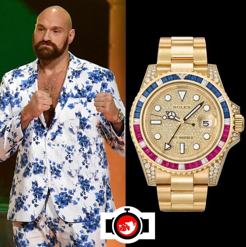 boxer Tyson Fury spotted wearing a Rolex 116758SARU