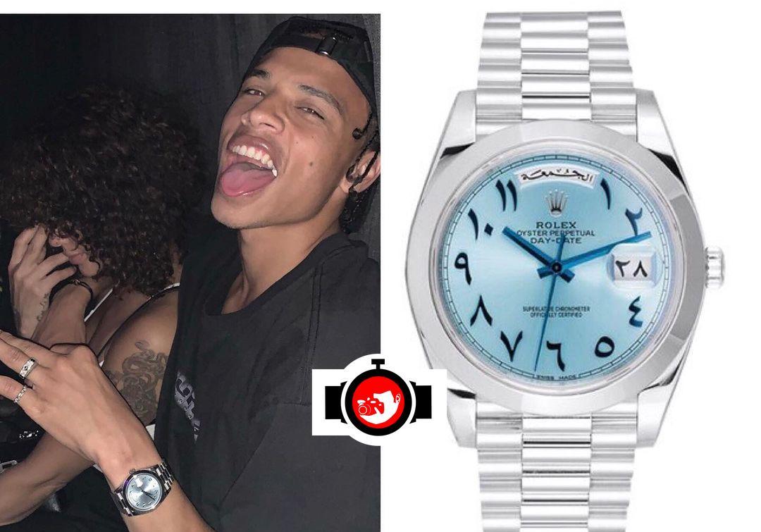 footballer Leroy Sane spotted wearing a Rolex 228206