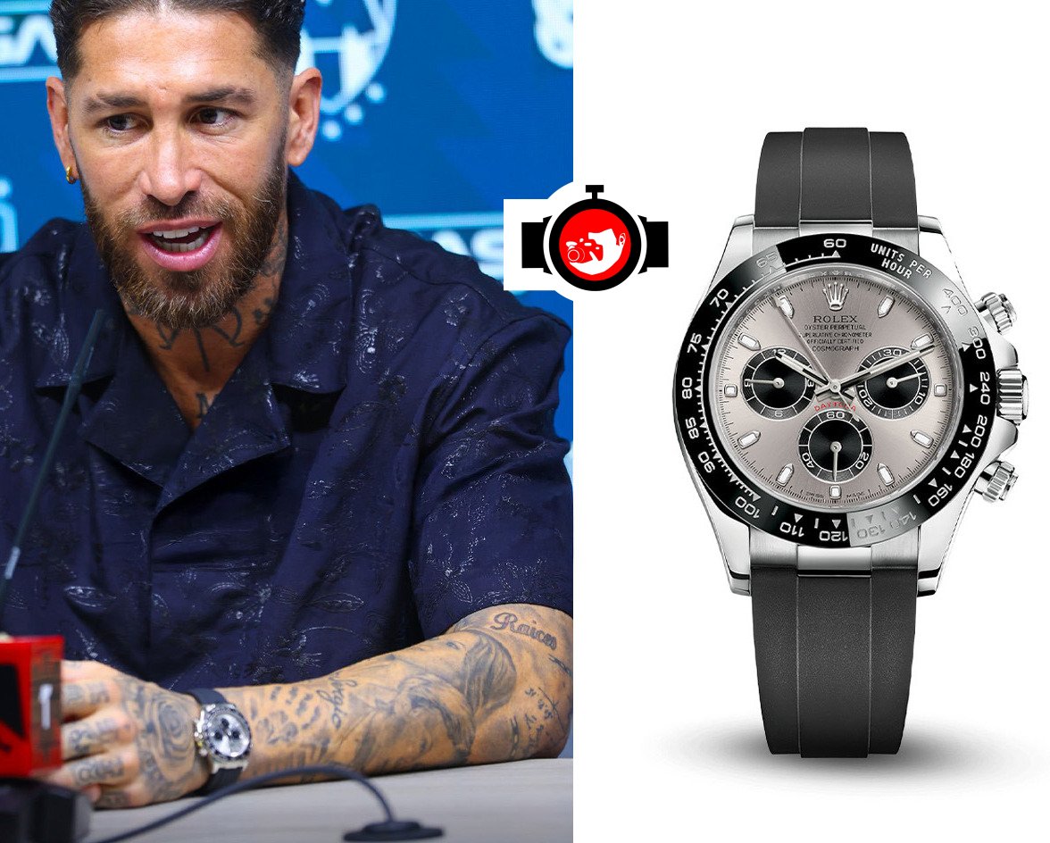 footballer Sergio Ramos spotted wearing a Rolex 116519LN/27