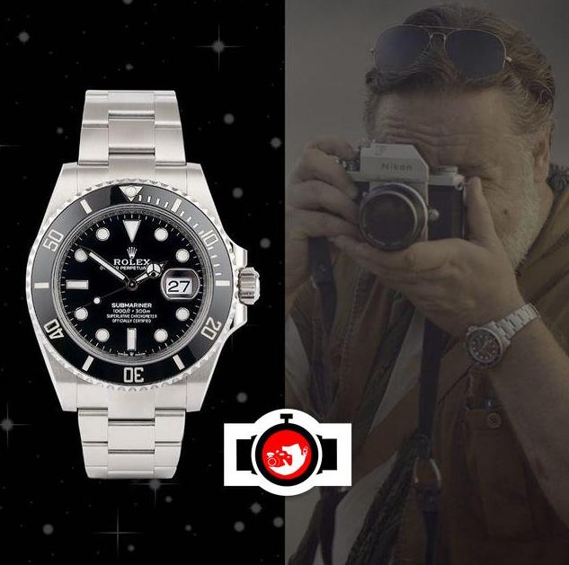 actor Russell Crowe spotted wearing a Rolex 126610LN