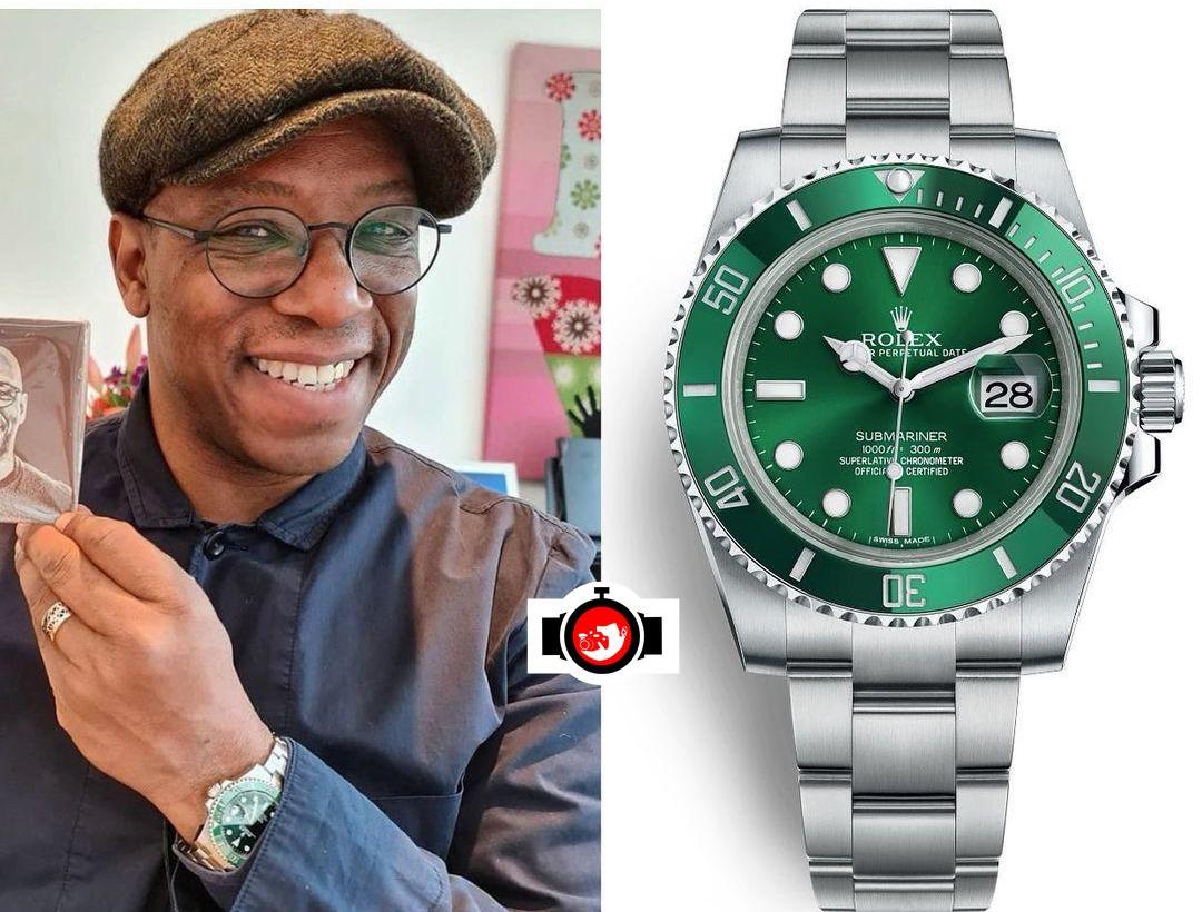 footballer Ian Wright spotted wearing a Rolex 116610LV