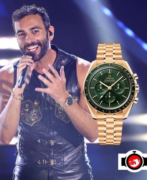 singer Marco Mengoni spotted wearing a Omega 