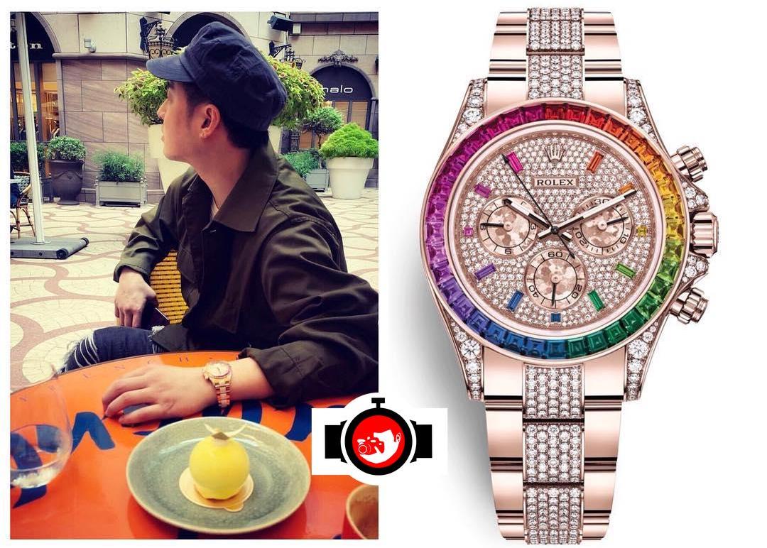 singer Will Pan spotted wearing a Rolex 116595RBOW