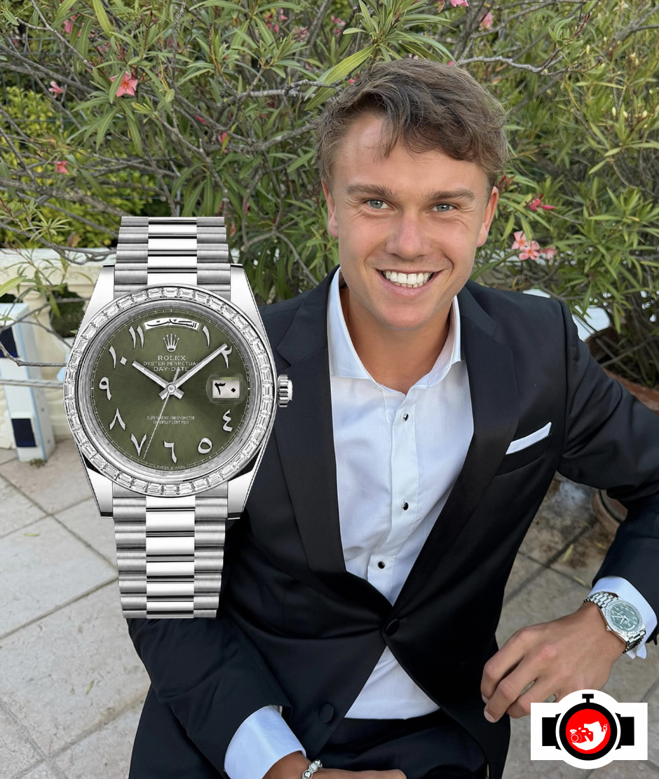 tennis player Holger Rune spotted wearing a Rolex 228396TBR