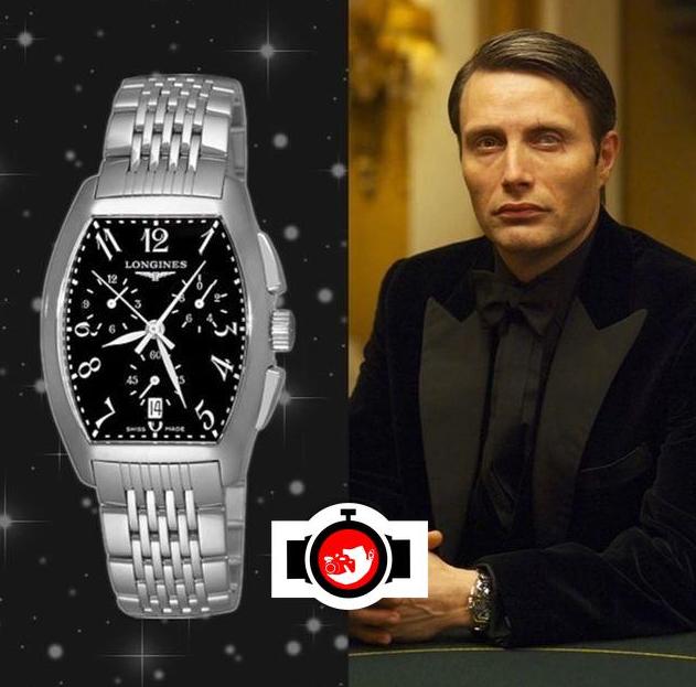 actor Mads Mikkelsen spotted wearing a Longines L2.656.4.53.6