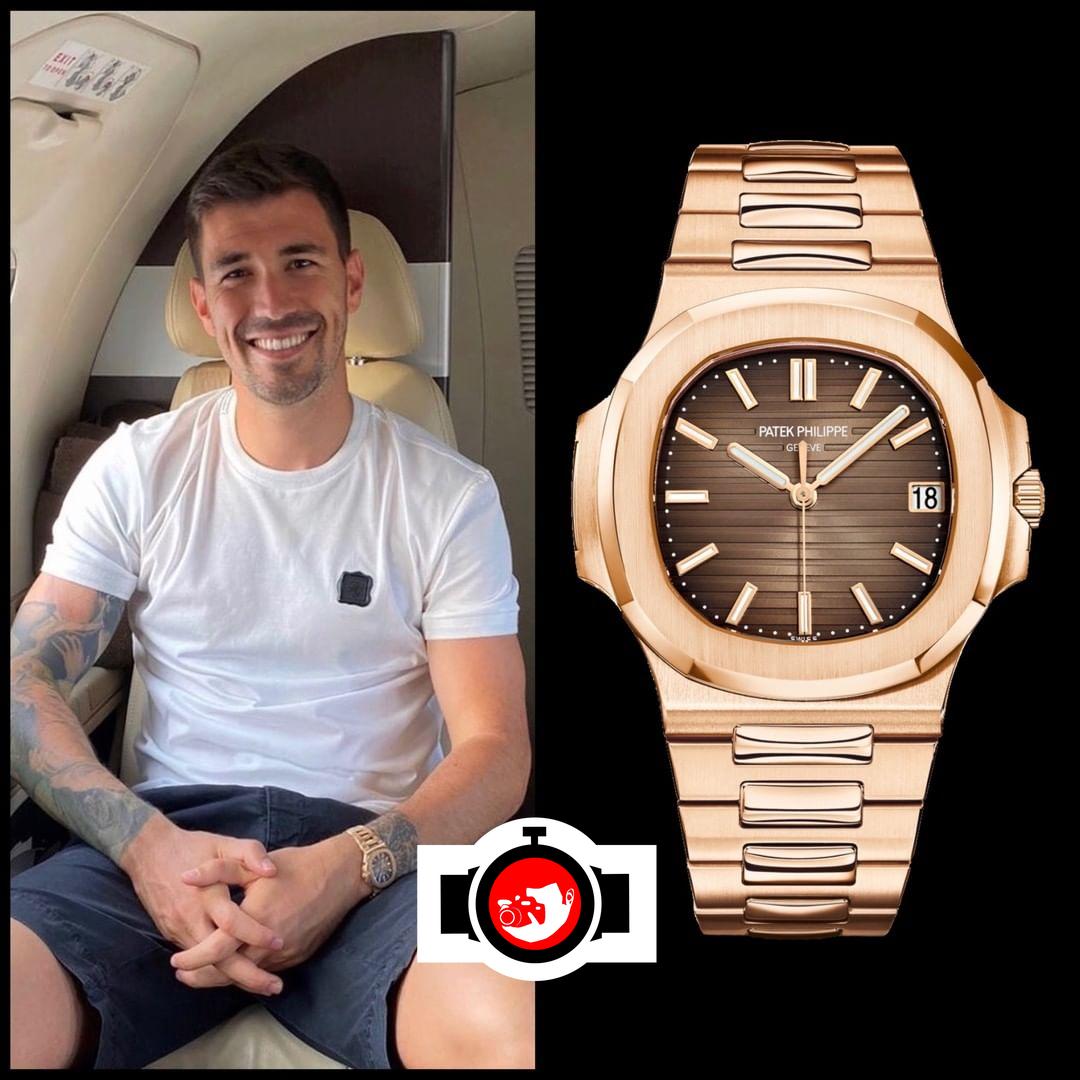 footballer Alessio Romagnoli spotted wearing a Patek Philippe 5711/1R
