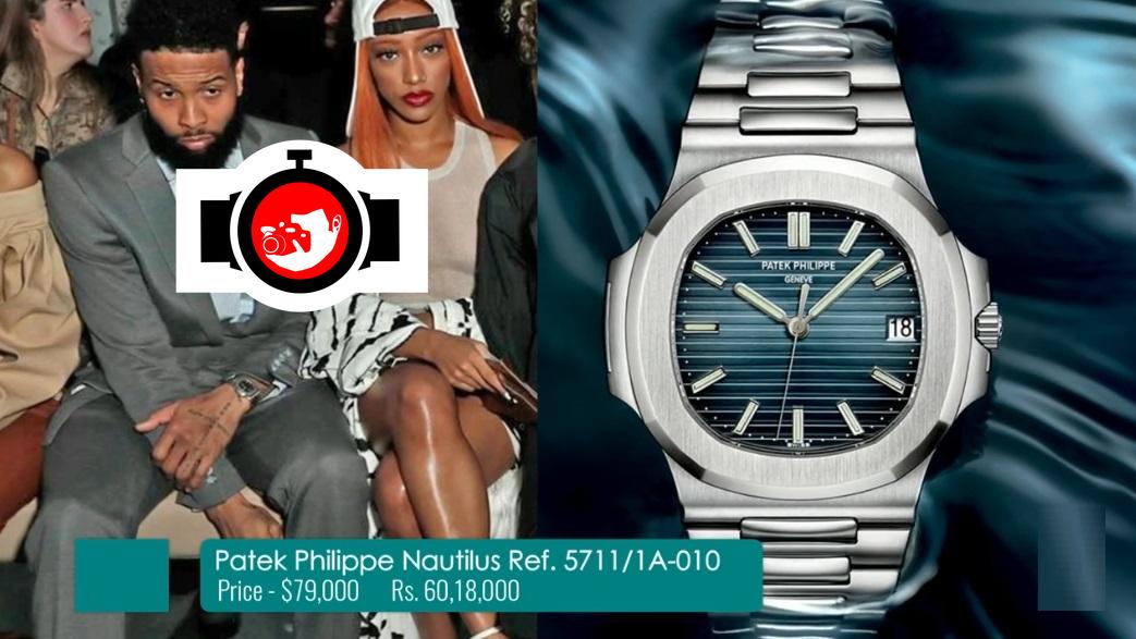 american football player Odell Beckham Jr spotted wearing a Patek Philippe 5711/1A-010
