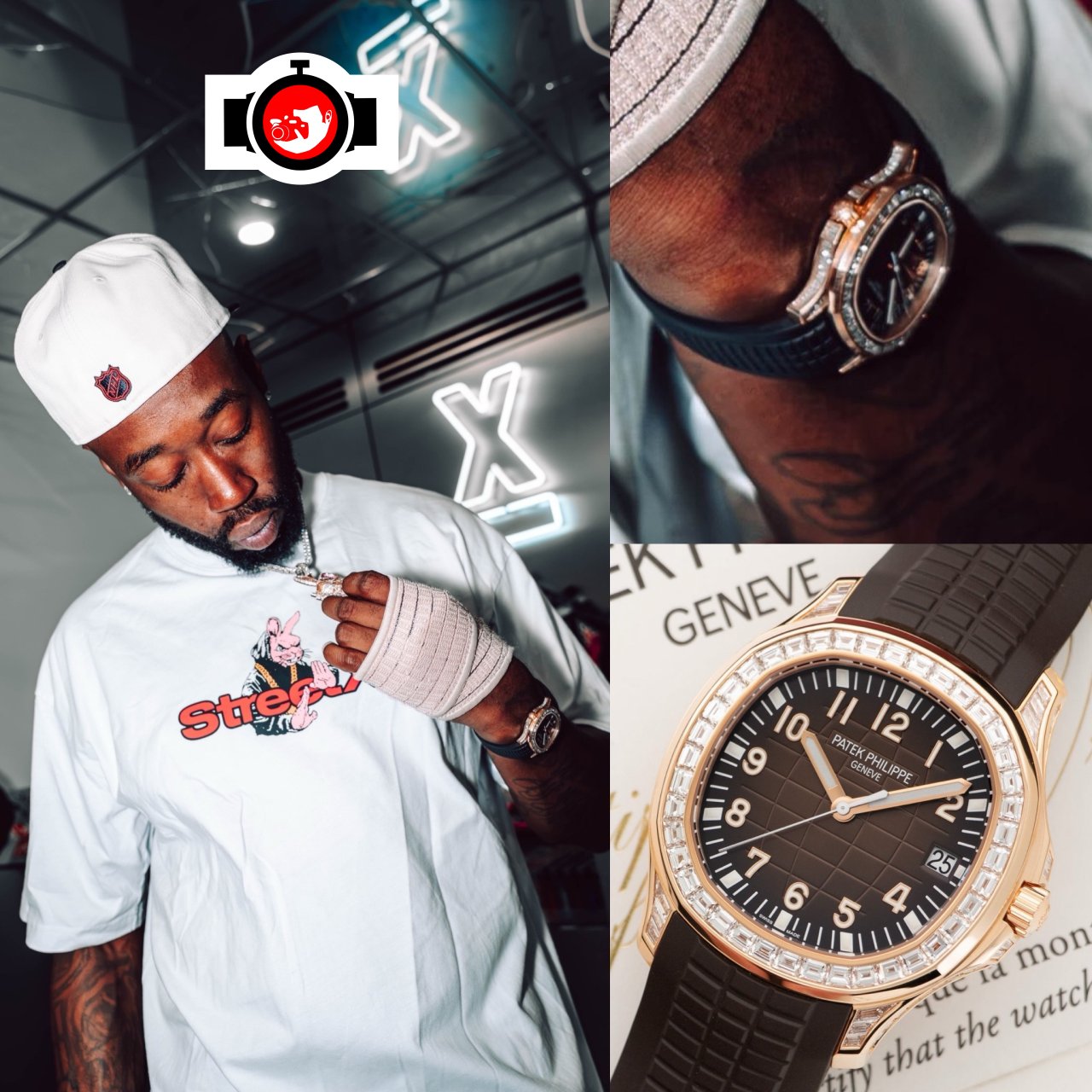 rapper Freddie Gibbs spotted wearing a Patek Philippe 5167/300R-010