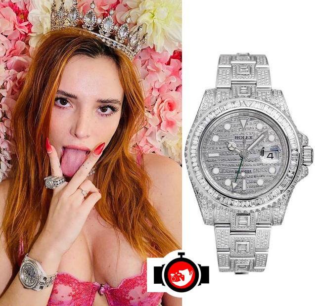 model Bella Thorne spotted wearing a Rolex 