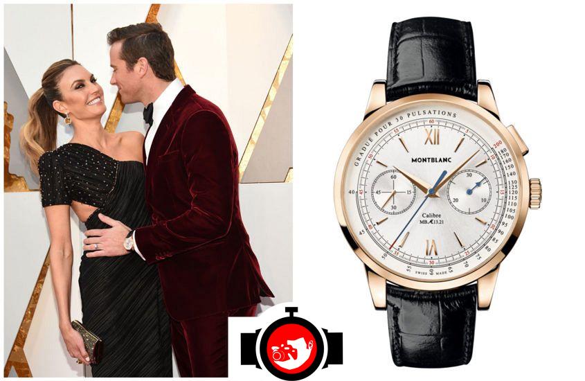 actor Armie Hammer spotted wearing a Montblanc 