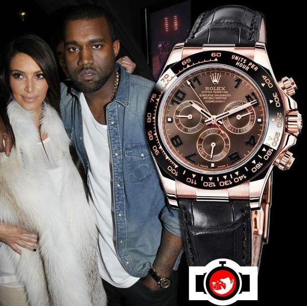 rapper Kanye West spotted wearing a Rolex 