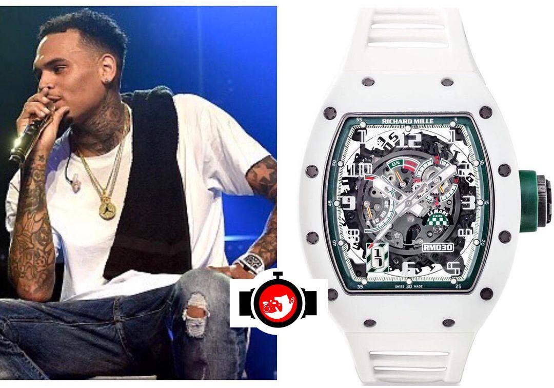 singer Chris Brown spotted wearing a Richard Mille RM30
