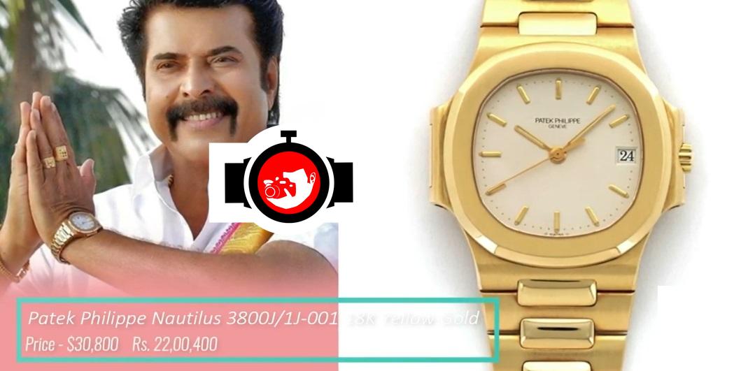 actor Mammootty spotted wearing a Patek Philippe 3800J/1J