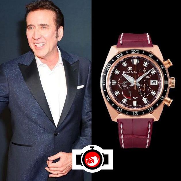 actor Nicolas Cage spotted wearing a Grand Seiko 