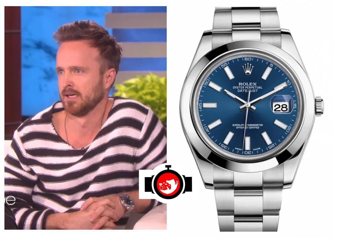 actor Aaron Paul spotted wearing a Rolex 116300