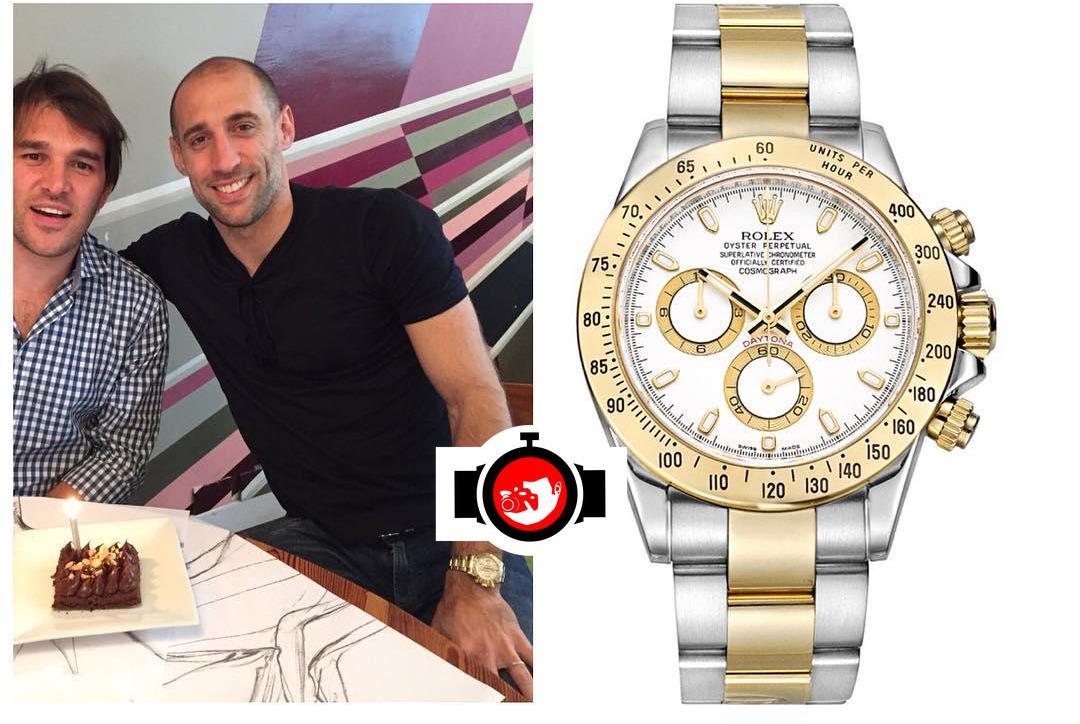footballer Pablo Zabaleta spotted wearing a Rolex 116503