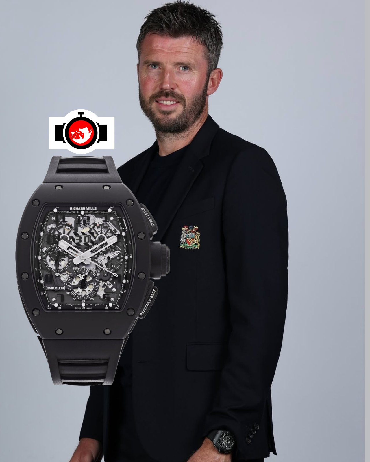 football manager Michael Carrick spotted wearing a Richard Mille RM 011-FM