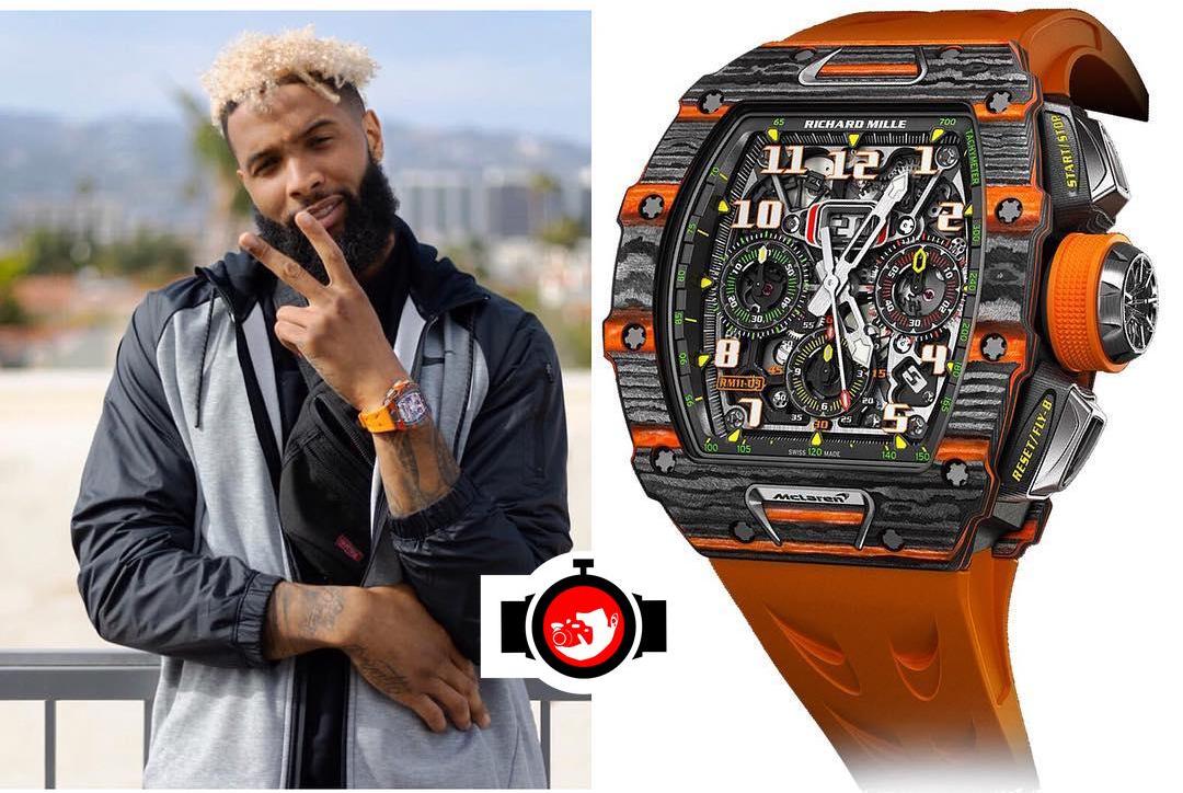 american football player Odell Beckham Jr spotted wearing a Richard Mille RM11-03